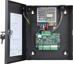 Hikvision kontroler prolaza za 1 vrata; mogućnost spajanja 2 čitača kartica (Wiegand interface); kapacitet 10.000 Kartica; pamti do 50.000 događaja; komunikacija TCP/IP; napajanje 12VDC